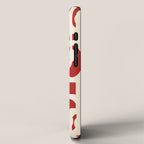 Mid Century Modern Retro Contemporary Loop Pattern in Red and Cream iPhone Case Gallery Image 2