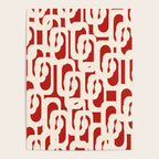 Mid Century Modern Retro Contemporary Loop Pattern in Red and Cream Poster Gallery Image 4