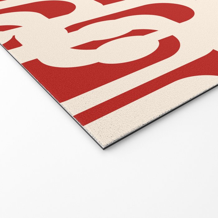 Mid Century Modern Retro Contemporary Loop Pattern in Red and Cream Welcome Mat Gallery Image 2