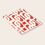 Mid Century Modern Retro Contemporary Loop Pattern in Red and Cream Notebook Gallery Image 2