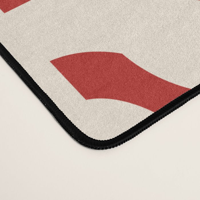 Mid Century Modern Retro Contemporary Loop Pattern in Red and Cream Desk Mat Gallery Image 4