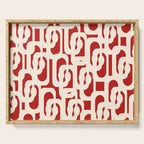 Mid Century Modern Retro Contemporary Loop Pattern in Red and Cream Serving Tray Gallery Image 1