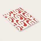 Mid Century Modern Retro Contemporary Loop Pattern in Red and Cream Notebook Gallery Image 3