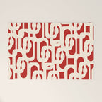 Mid Century Modern Retro Contemporary Loop Pattern in Red and Cream Welcome Mat Gallery Image 1