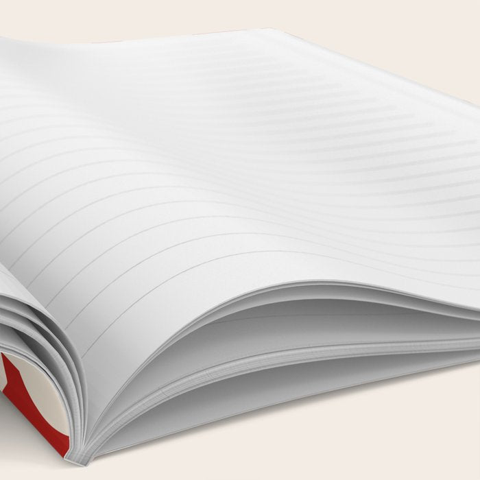 Mid Century Modern Retro Contemporary Loop Pattern in Red and Cream Notebook Gallery Image 2