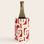 Mid Century Modern Retro Contemporary Loop Pattern in Red and Cream Wine Chiller Gallery Image 1