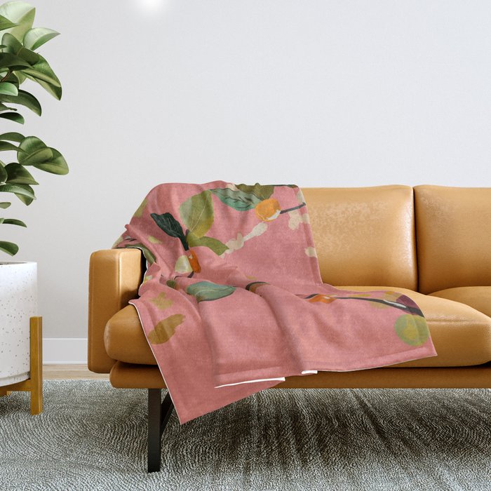 Cherry Fruit Branch III Throw Blanket Gallery Image 1