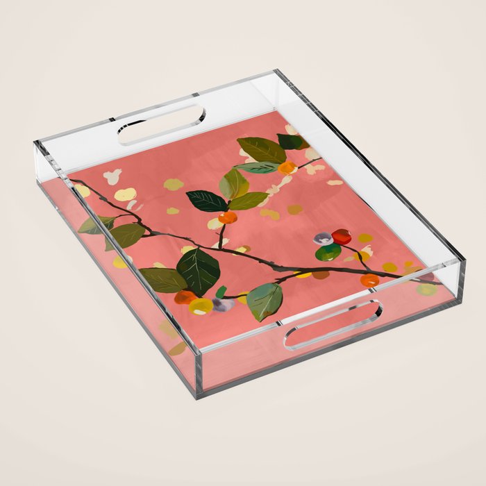 Cherry Fruit Branch III Acrylic Tray Gallery Image 1
