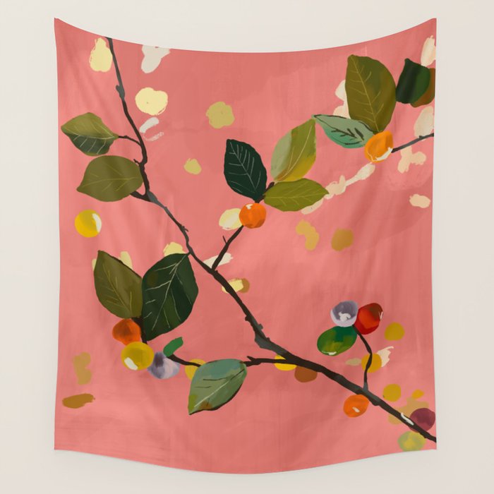 Cherry Fruit Branch III Wall Tapestry Gallery Image 4