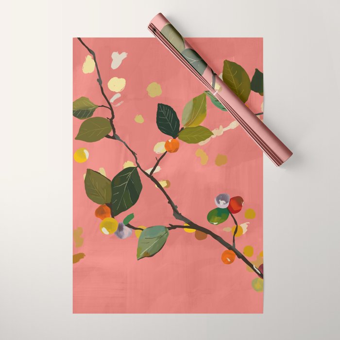 Cherry Fruit Branch III Wrapping Paper Gallery Image 1