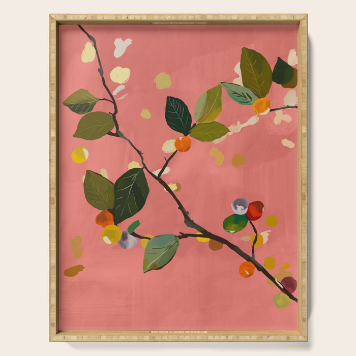 Cherry Fruit Branch III Serving Tray Gallery Image 1