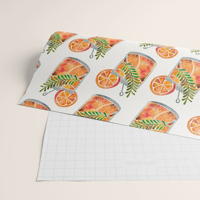 Blood Orange Tequila Sunrise Wrapping Paper Gallery Image 2