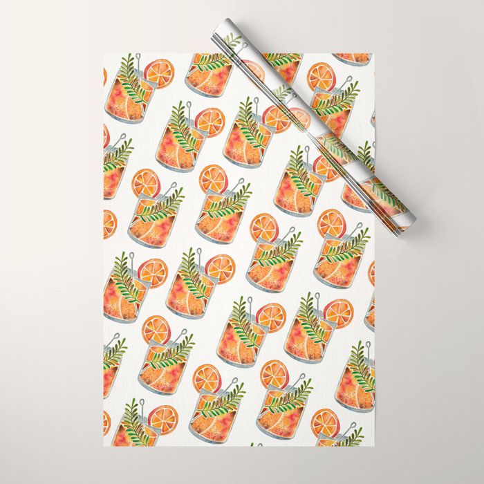 Blood Orange Tequila Sunrise Wrapping Paper Gallery Image 1
