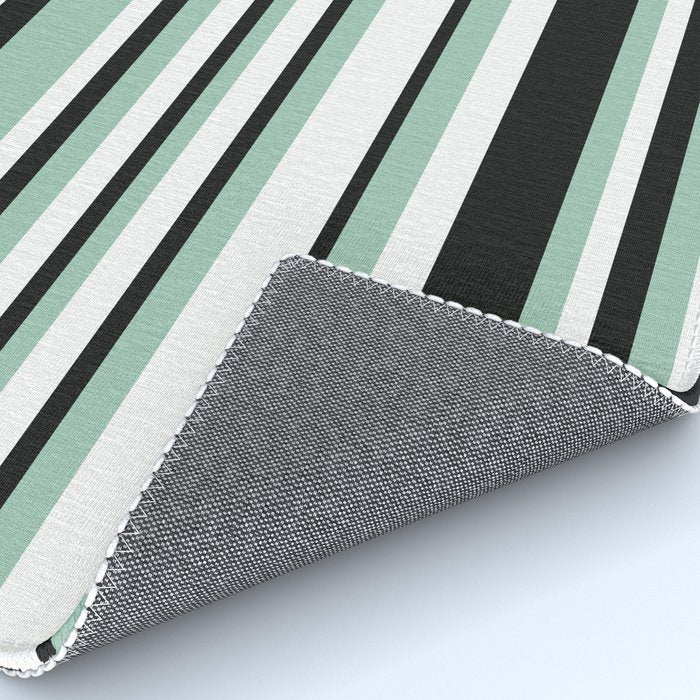 Classic Stripes XII - Mint, Black and White Rug Gallery Image 4