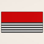 Half Striped Gray - Solid Red Desk Mat Gallery Image 3