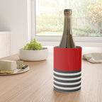 Half Striped Gray - Solid Red Wine Chiller Gallery Image 4
