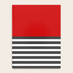 Half Striped Gray - Solid Red Notebook Gallery Image 4