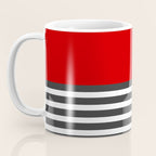 Half Striped Gray - Solid Red Coffee Mug Gallery Image 3