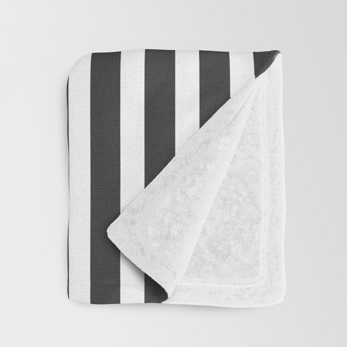 Half Striped Gray - Solid Red Throw Blanket Gallery Image 3