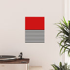 Half Striped Gray - Solid Red Poster Gallery Image 2