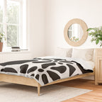 Abstract black and white flower nature art pattern Duvet Cover Gallery Image 2