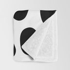 Abstract black and white flower nature art pattern Throw Blanket Gallery Image 3