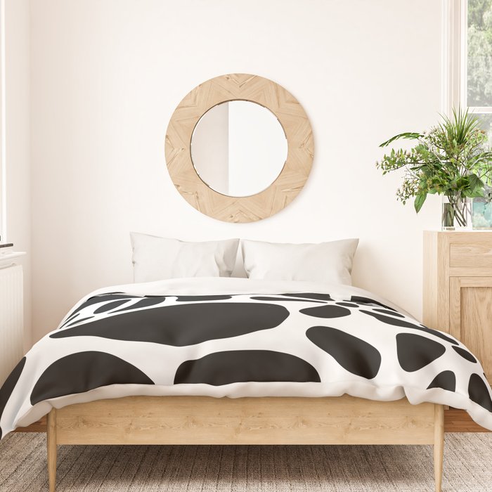 Abstract black and white flower nature art pattern Duvet Cover Gallery Image 3