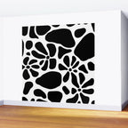 Abstract black and white flower nature art pattern Wall Mural Gallery Image 2