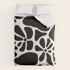 Abstract black and white flower nature art pattern Comforter Gallery Image 6