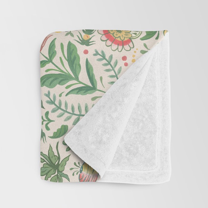 Swedish Floral - Cream Throw Blanket Gallery Image 3