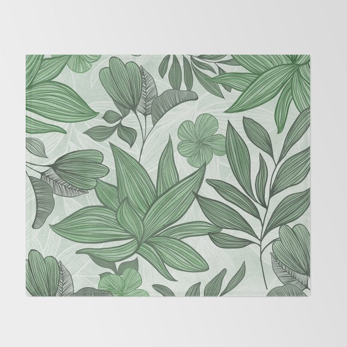 Southern Greenery Botanical Throw Blanket Gallery Image 2