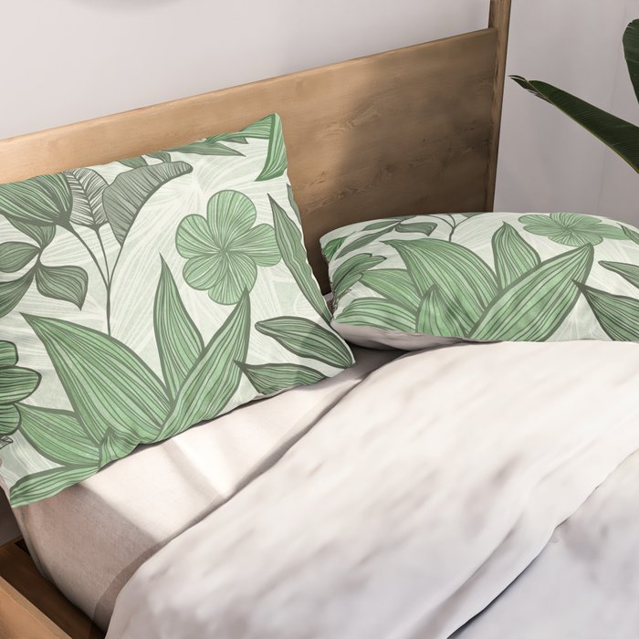 Southern Greenery Botanical Pillow Sham Gallery Image 2