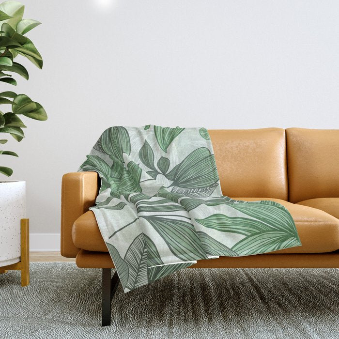 Southern Greenery Botanical Throw Blanket Gallery Image 1