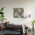 William Morris Tulip and Willow Navy Blue Wood Wall Art Gallery Image 2