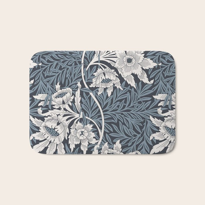 William Morris Tulip and Willow Navy Blue Bath Mat Gallery Image 1