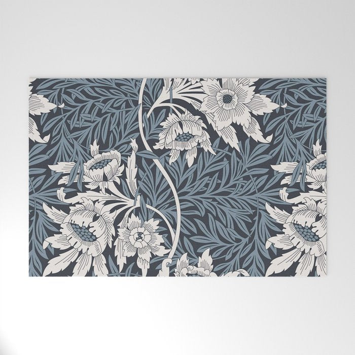William Morris Tulip and Willow Navy Blue Welcome Mat Gallery Image 1
