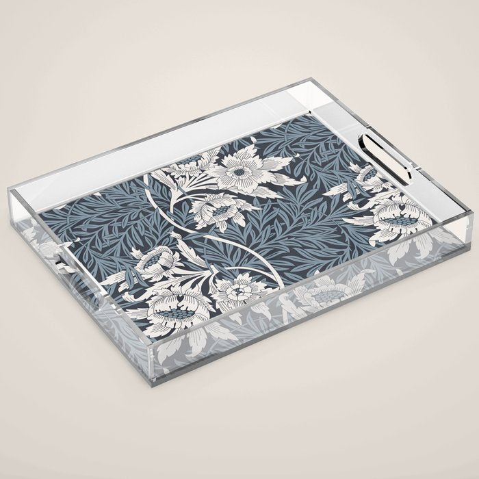William Morris Tulip and Willow Navy Blue Acrylic Tray Gallery Image 1