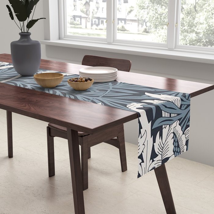 William Morris Tulip and Willow Navy Blue Table Runner Gallery Image 2