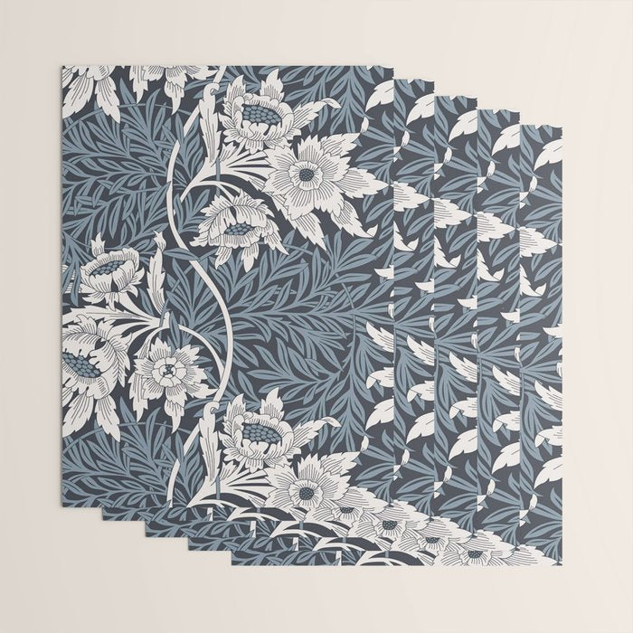 William Morris Tulip and Willow Navy Blue Wrapping Paper Gallery Image 3