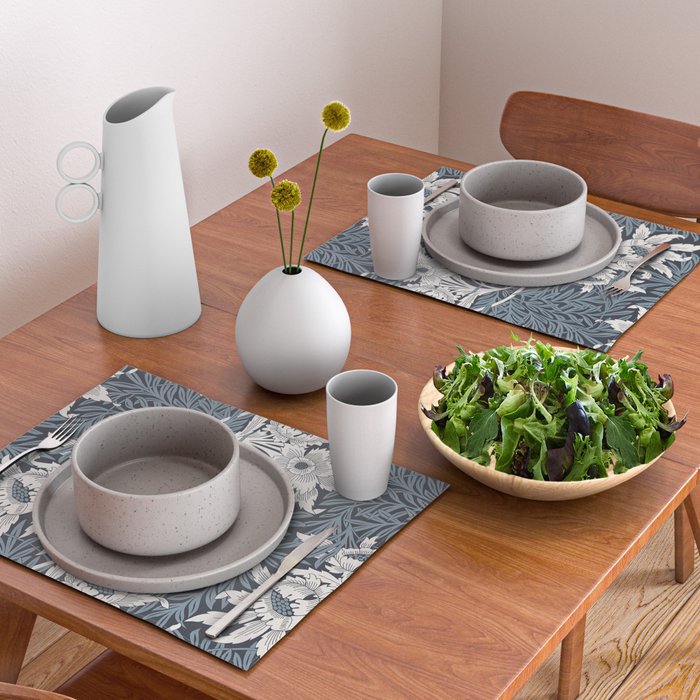 William Morris Tulip and Willow Navy Blue Placemat Gallery Image 2