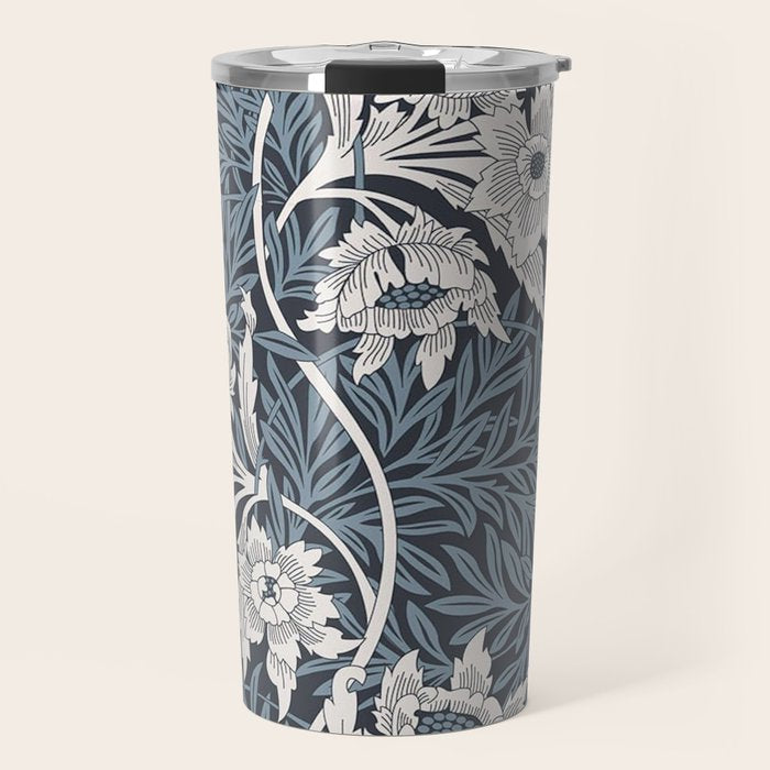 William Morris Tulip and Willow Navy Blue Travel Mug Gallery Image 1