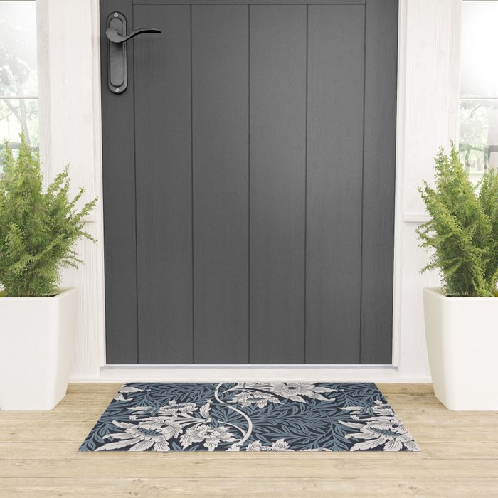 William Morris Tulip and Willow Navy Blue Welcome Mat Gallery Image 3