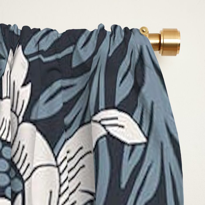 William Morris Tulip and Willow Navy Blue Window Curtain Gallery Image 2