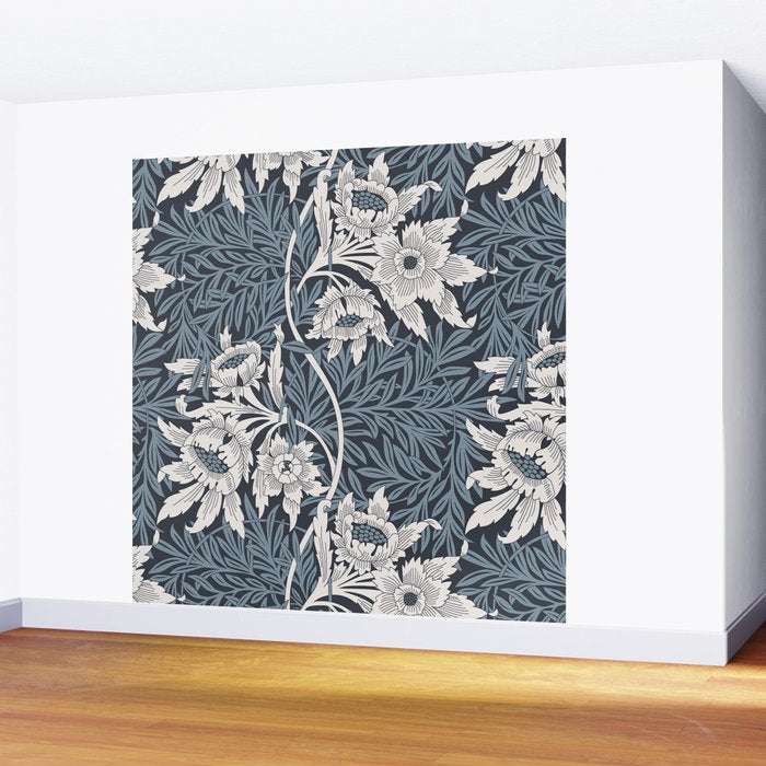 William Morris Tulip and Willow Navy Blue Wall Mural Gallery Image 2