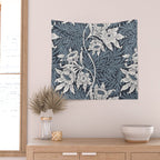 William Morris Tulip and Willow Navy Blue Wall Tapestry Gallery Image 2