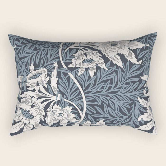 William Morris Tulip and Willow Navy Blue Rectangular Pillow Gallery Image 1