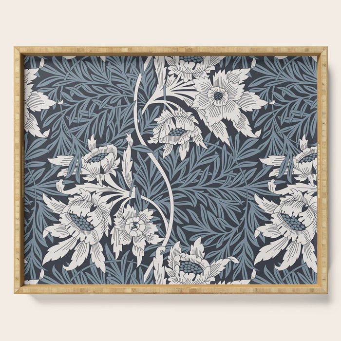 William Morris Tulip and Willow Navy Blue Serving Tray Gallery Image 1