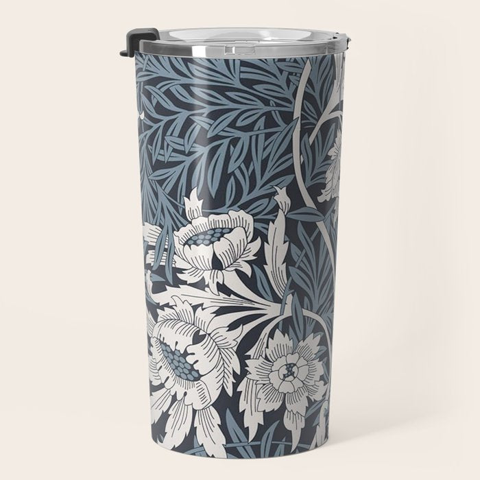 William Morris Tulip and Willow Navy Blue Travel Mug Gallery Image 3
