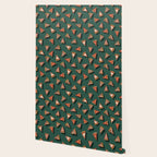 Pizza Party Pattern - Floating Pizza Slices on Teal Wallpaper Gallery Image 2