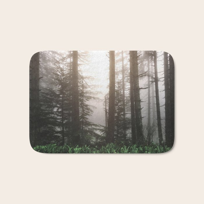 Pacific Northwest Forest Fog Adventures Bath Mat Gallery Image 1
